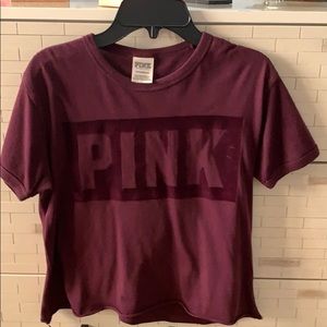 Maroon velvet pink victoria secret top